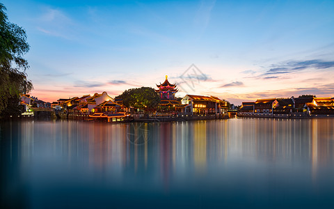 苏州夜山塘背景