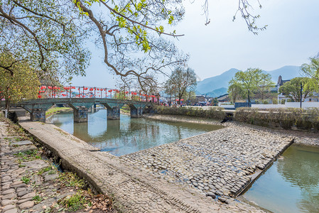 杭州龙门古镇风光背景图片