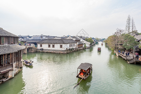 江南古镇乌镇风光背景图片