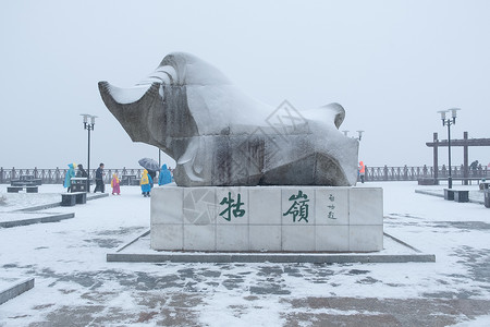 江西庐山牯岭镇冬天雪景图片