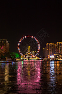 天津地标天津眼夜景背景图片