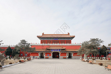 鞍山玉佛苑玉佛寺古建筑群背景图片