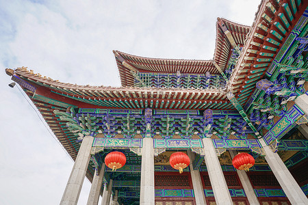 鞍山玉佛苑玉佛寺古建筑群高清图片