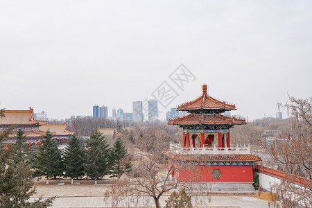 鞍山玉佛苑钟鼓楼背景图片