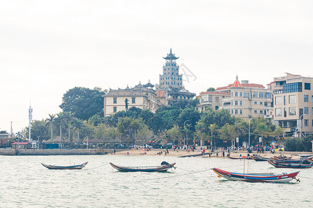 集美海岸南薰楼风景背景图片