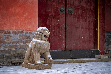 北京地坛公园雪飘宫殿背景