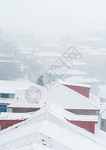 庐山牯岭镇雪景5A景区高清图片素材