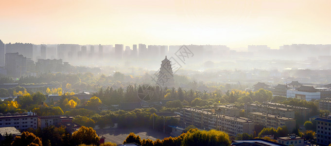 西安大雁塔全景图图片