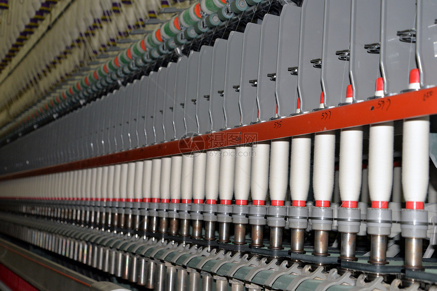 现代纺织厂纺纱机