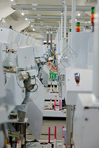 现代纺织厂纺织仪器图片
