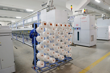 现代纺织厂纺织车间高清图片素材
