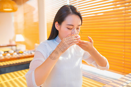 女性饮茶文化背景图片