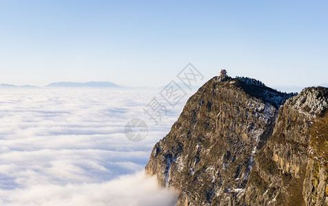 峨眉山云海峨眉山万佛顶背景