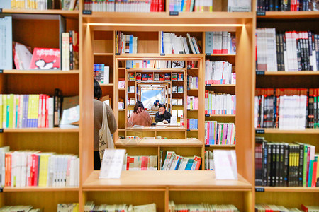 空间透视书店背景