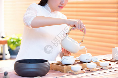 茶艺师沏茶图片