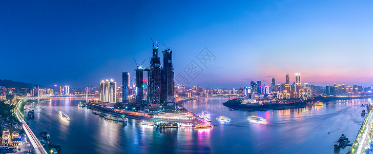 重庆市两江交汇全景 背景图片