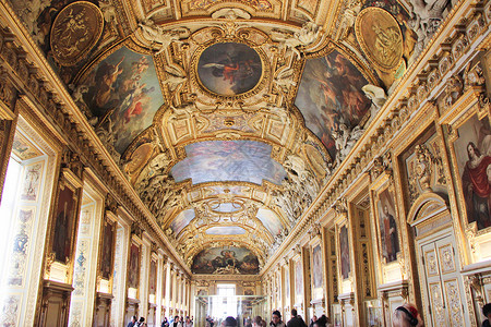 法国宫廷卢浮宫走廊背景