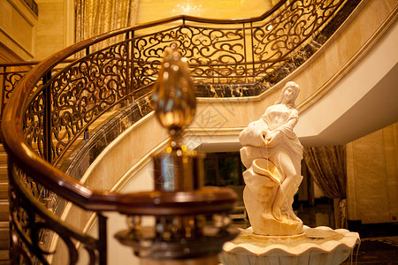 欧式楼梯商务会所楼梯雕塑背景