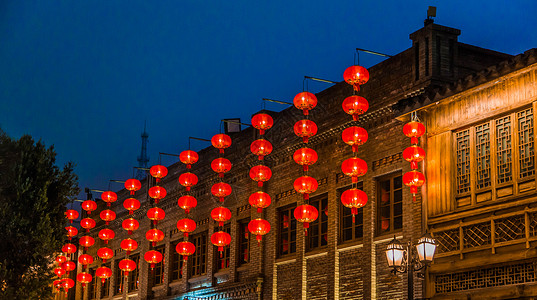 红古风素材福州三坊七巷夜景背景