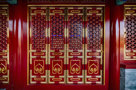 北京景山公园寿皇殿宫门宫廷高清图片素材