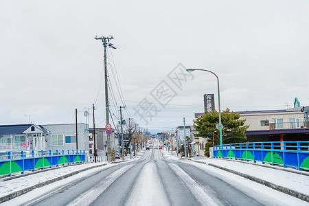 北海道旭川道路街道高清图片素材