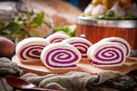 美味紫薯花生豆紫薯馒头背景