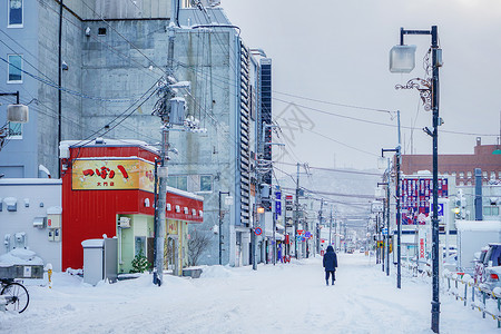 北海道函馆街景冬季高清图片素材