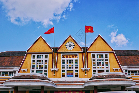 越南最美车站大叻旧火车站现代建筑高清图片素材