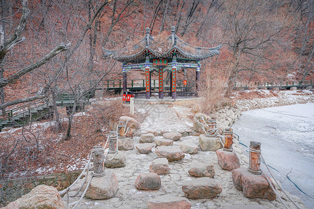 财神庙鞍山千山自然风景区背景