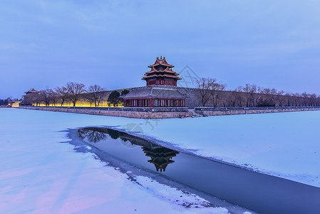 北京角楼雪景图片素材