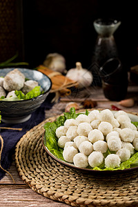 美白丸火锅食材鱼丸背景