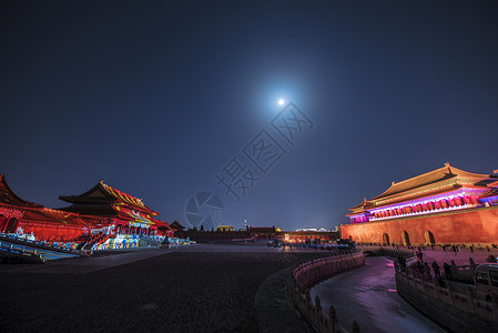 北京故宫夜景北京故宫紫禁城上元之夜背景