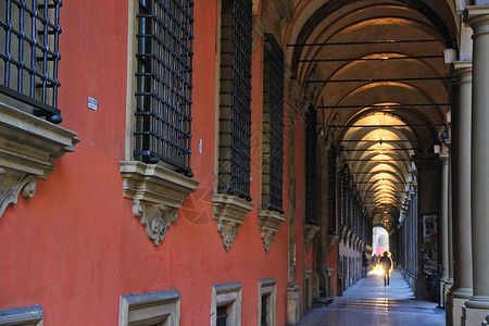 学院大楼意大利博洛尼亚大学柱廊背景