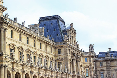 法国巴黎卢浮宫外景背景图片