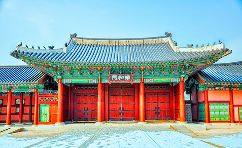 首尔景福宫背景图片