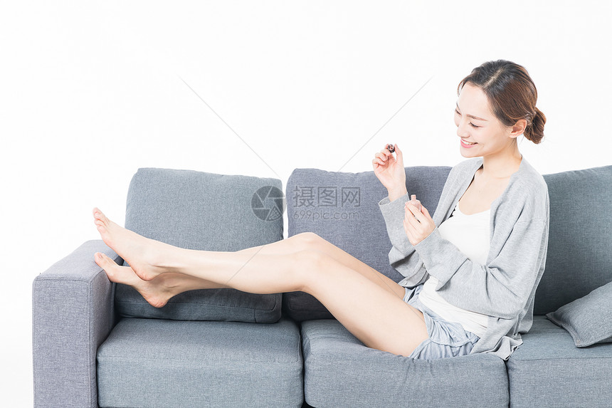 女性生活涂脚指甲图片