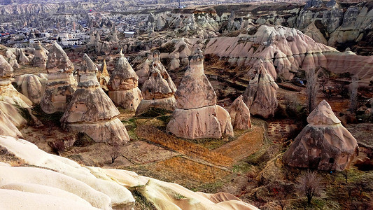 土耳其古罗密怪石林露天博物馆高清图片