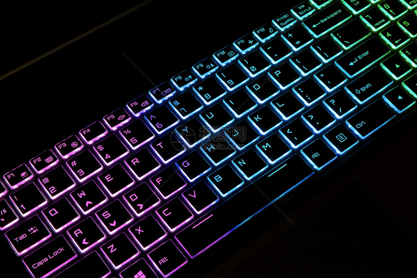 笔记本电脑彩色键盘图片