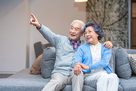 健康养老老年夫妻幸福形象背景