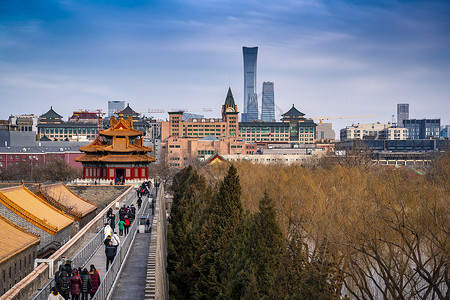  新旧交融的北京背景图片