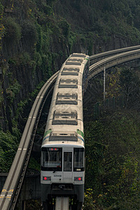 重庆市轨道交通二号线李子坝轻轨背景图片