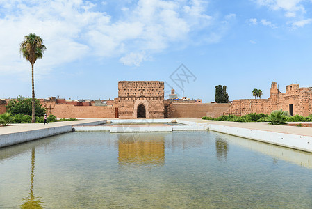 摩洛马拉喀什哥巴迪皇宫遗址摩洛哥高清图片素材