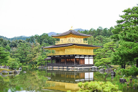 日本京都金阁寺背景