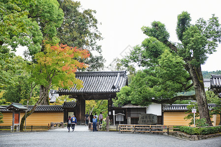 日本京都金阁寺山门背景
