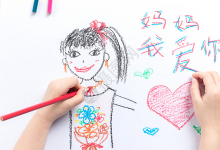 儿童绘画人物左撇子高清图片