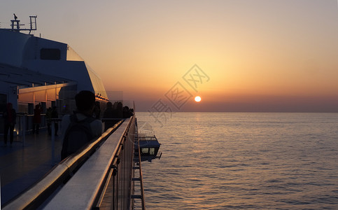 国际游邮轮游太平洋观赏日落景象背景