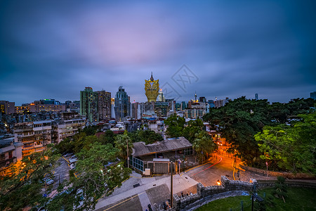 奇景夜景的澳门酒店高清图片素材