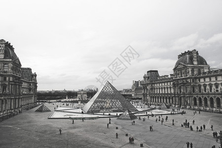 法国广场巴黎卢浮宫广场背景