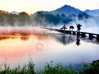 山水人文丽水小村庄背景