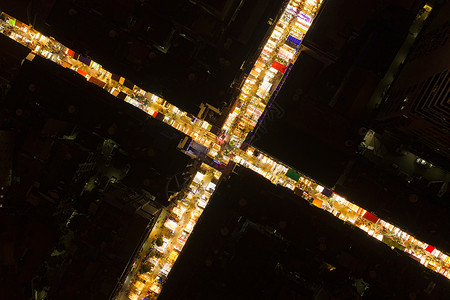 俯瞰武汉汉正街小商品夜市城市高清图片素材